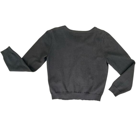J. Jill Black Cardigan Sweater Womens Med Petite Sparkle Buttons Alpaca Romantic - Picture 7 of 11